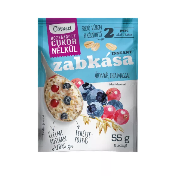 Cornexi zabkása áfonyás chia maggal, édesítőszerrel 55g