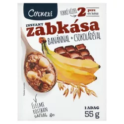 Cornexi zabkása banánnal és csokoládéval 55g