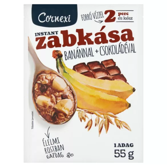Cornexi zabkása banánnal és csokoládéval 55g