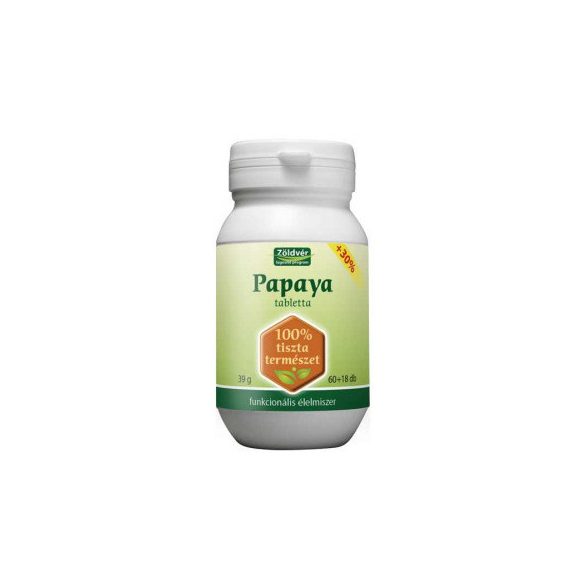 Zöldvér papaya tabletta 100% 60+18db 78 db