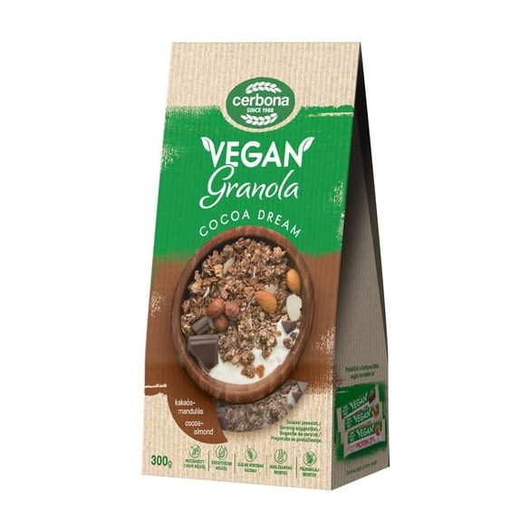 Cerbona vegán granola müzli kakaós-mandulás 300 g