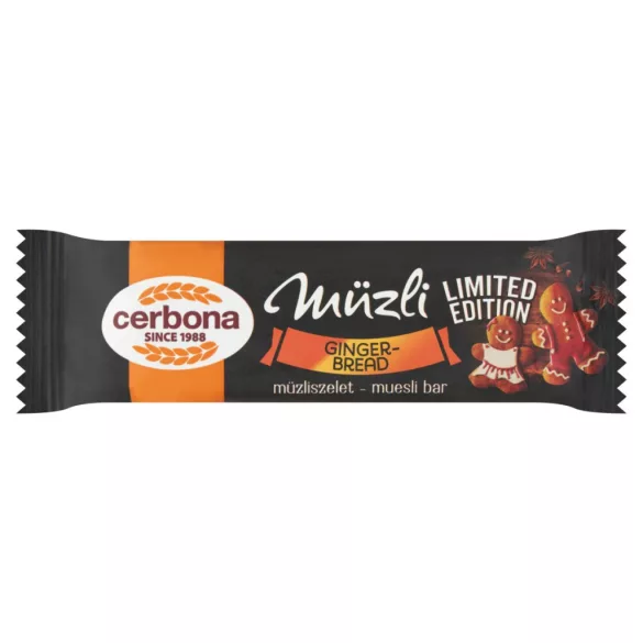 Cerbona müzliszelet mézeskalács ízű limited edition 20g