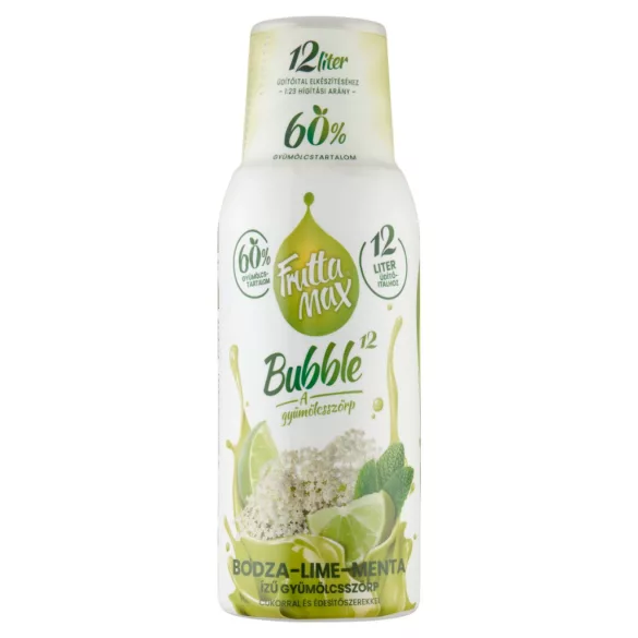 Fruttamax bubble 12 gyümölcsszörp bodza-lime-menta 500ml drs+50ft betétdíj