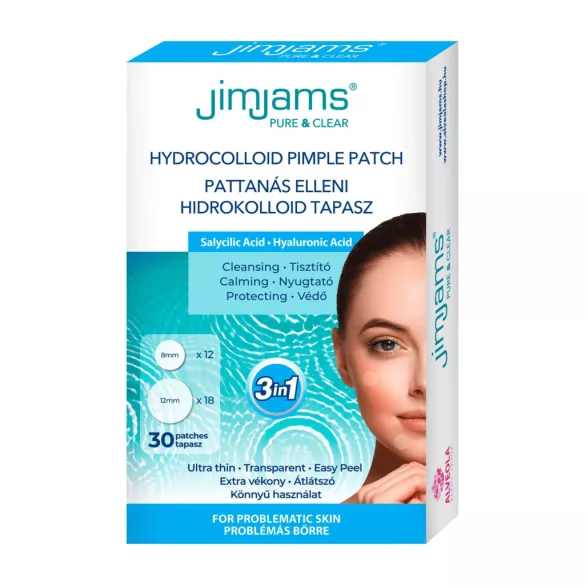 Jimjams pure és clear hidrokolloid pattanástapasz bha + ha 3in1 30db
