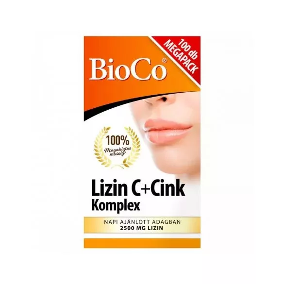 Bioco lizin c+cink komplex 100db - bio és vegán étrendkiegészítők