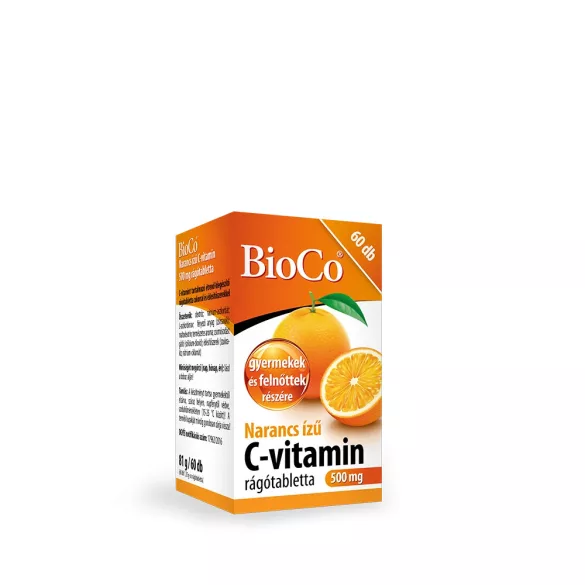Bioco c-vitamin 500mg narancs ízű rágótabletta 60db