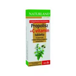 Naturland propolisz+c-vitamin tabletta 20db - bio és vegán étrendkiegészítők