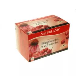 Naturland gyümölcstea tőzegáfonya-echinacea filteres 20db - bio és refomélelmiszer
