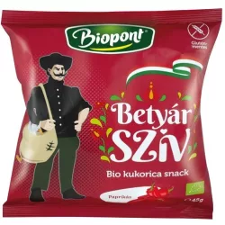Bio biopont gluténmentes betyár szív kukorica snack paprikás ízű 45g - bio és refomélelmiszer