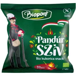 Bio biopont gluténmentes pandúr szív kukorica snack erős paprikás ízű 45g - bio és refomélelmiszer