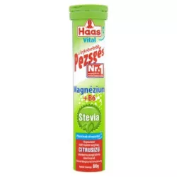 Haas stevia magnézium+b6 80g pezsgőtabletta 20db - bio és vegán étrendkiegészítők