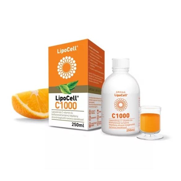 Lipocell c1000 liposzómás c-vitamin és bioflavonoid tartalmú folyékony étrend-kiegészítő narancs ízesítéssel 250 ml