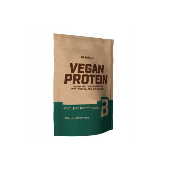 Biotech vegan protein vaníliás sütemény ízű fehérje italpor 500 g