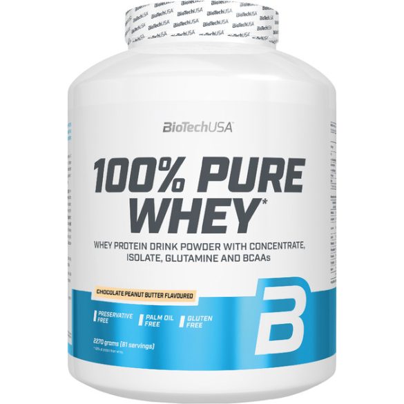 BiotechUSA 100% Pure Whey 2270g csokoládé-mogyoróvaj