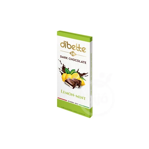 Dibette citrom-menta ízű krémmel töltött étcsokoládé fruktózzal 80 g