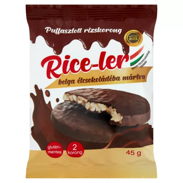 Gluténmentes rice-ler puffasztott rizskorong belga étcsokoládéba mártva 45g