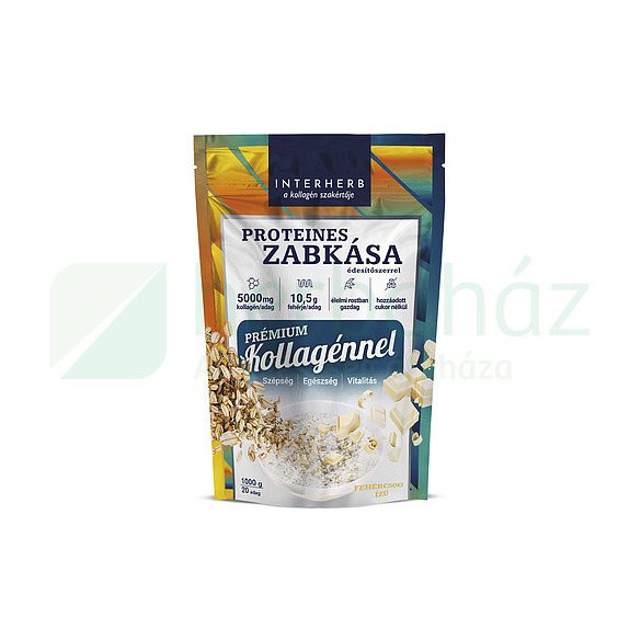 Interherb Zabkása Proteines Fehércsoki Ízű (Prémium Kollagénnel) 1000G