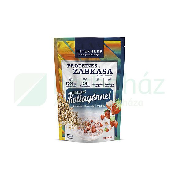 Interherb Zabkása Proteines Eperízű (Prémium Kollagénnel) 1000G