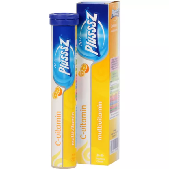 Plussz duo multivitamin+c-vitamin pezsgőtabletta 20 db - bio és vegán étrendkiegészítők
