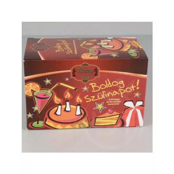 Boszy boldog szülinapot! epres filteres gyümölcsteakeverék 20x2g 40 g - bio és refomélelmiszer