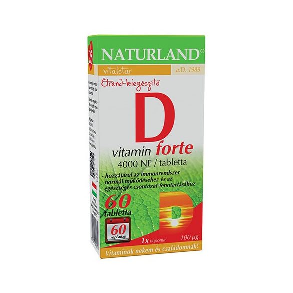 Naturland d-vitamin forte tabletta 60 db