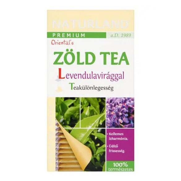 Naturland prémium zöld tea levendulavirággal 20db - bio és refomélelmiszer