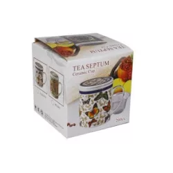 Teásbögre lapostetővel fém szűrővel tea septum - bio és refomélelmiszer