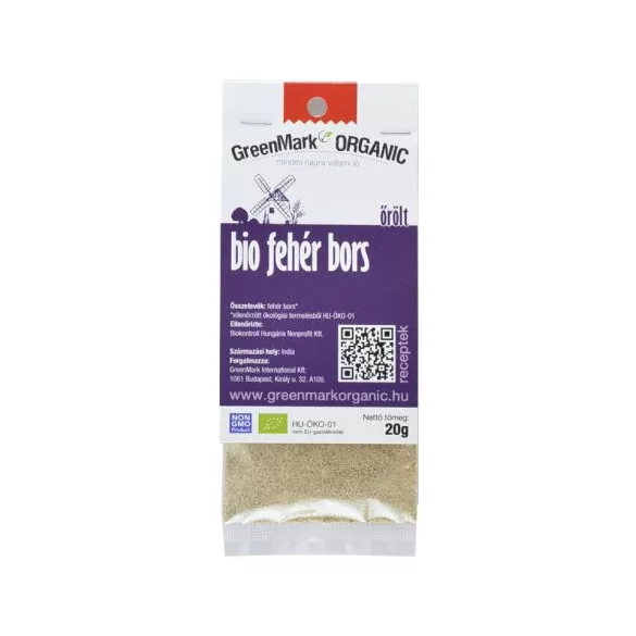 Greenmark bio fehér bors őrölt 20 g