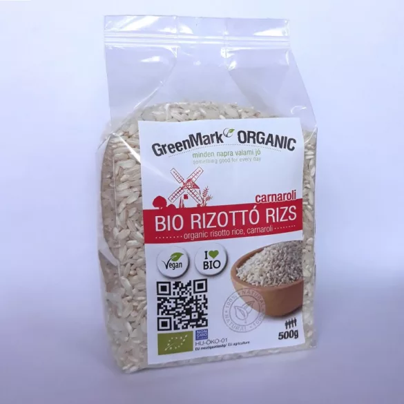 Greenmark bio rizottó rizs fehér carnaroli 500 g - bio és refomélelmiszer
