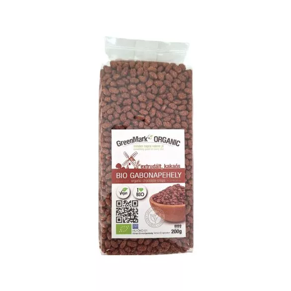 Greenmark bio extrudált gabonapehely kakaós 200 g