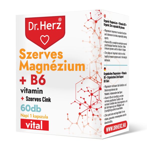 DR Herz Szerves Magnézium+B6+Szerves Cink 60 db kapszula