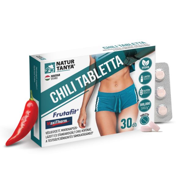 Natur Tanya® Chili tabletta. Bélmikrobiom támogató testsúlycsökkentő, fogyókúrázóknak