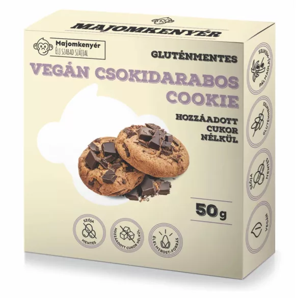 Majomkenyér csokidarabos vegán keksz cuk ment 50 g