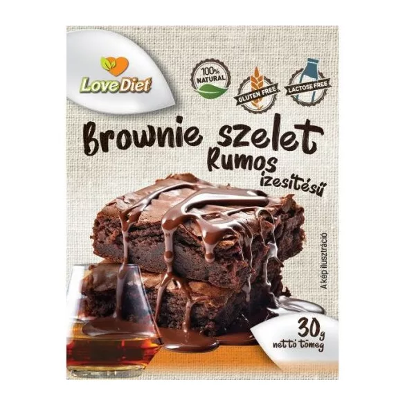 Gluténmentes love diet brownie szelet rumos ízű laktózmentes 30g