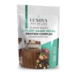   Luxoya super tasty 5-plant based vegan protein complex 450g doy - csokoládé-mogyoró ízű
