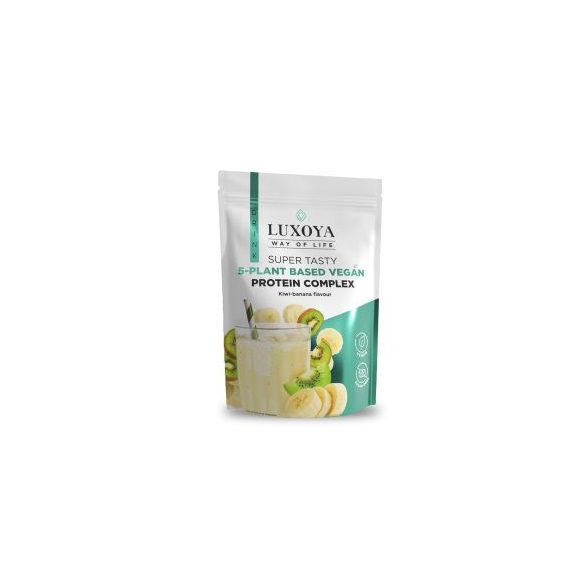 Luxoya super tasty 5-plant based vegan protein complex 450g doy -kivi-banán ízű