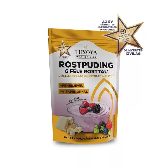 Luxoya luxoya fiber rostpuding - fehér csokoládé-erdei gyümölcs 300g
