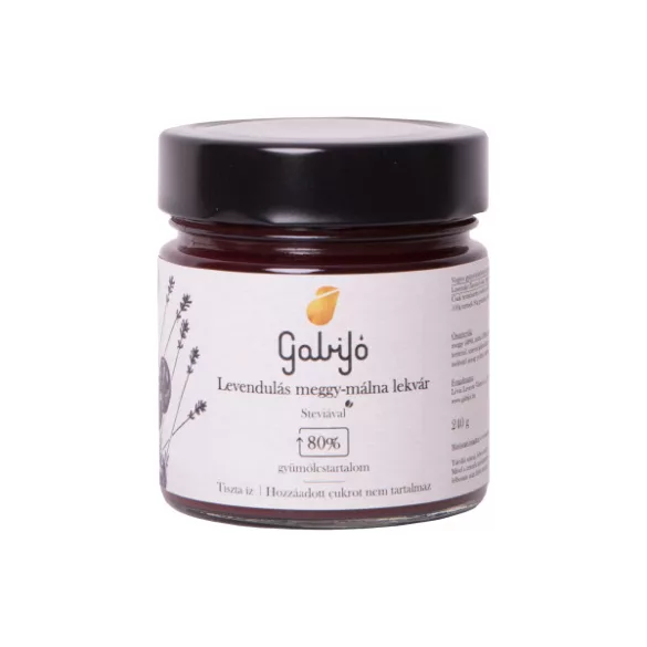 Gabijó levendulás meggy-málna lekvár 200g - bio és refomélelmiszer