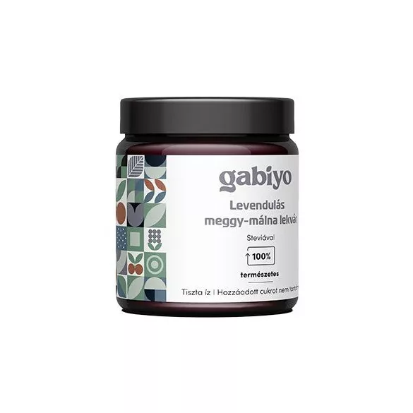 Gabiyo levendulás meggy-málna lekvár 200g (hozzáadott cukor nélkül) 