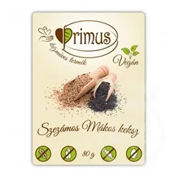 Primus vegán szezámos mákos keksz 80 g - bio és refomélelmiszer