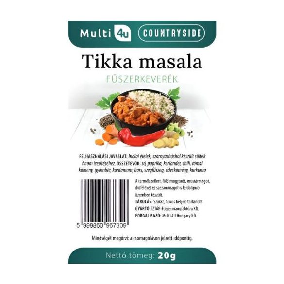 Multi 4u countryside tikka masala fűszerkeverék 20 g