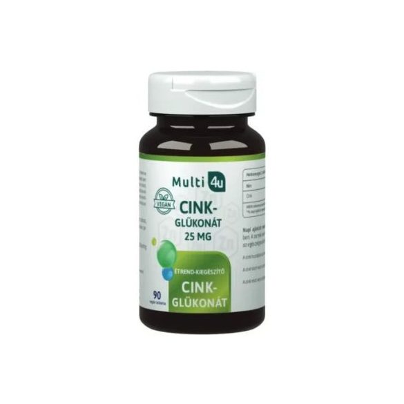 Multi 4u Cink-glükonát 25mg vegán tabletta 90db