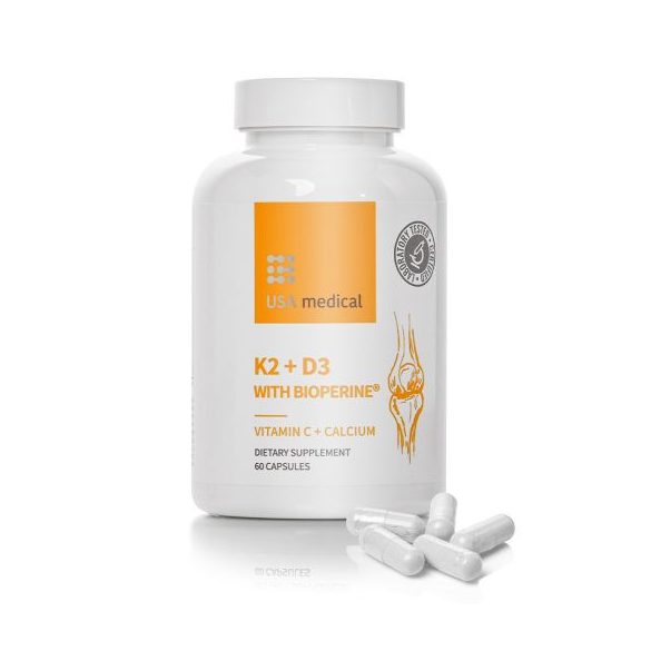 Usa medical k2 + d3 + c-vitamin + kalcium bioperinennel kapszula 60db  