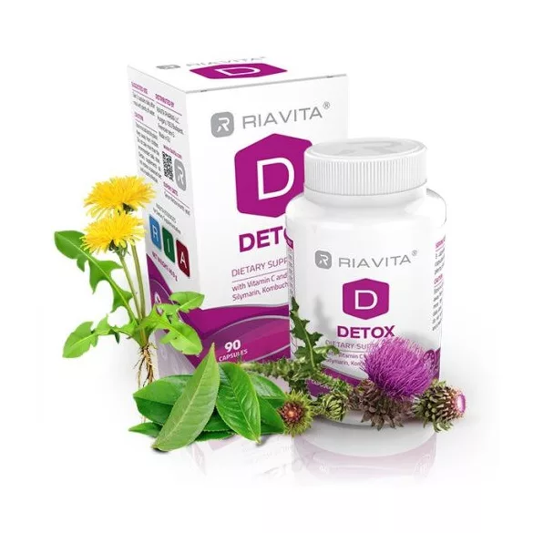 Riavita d-detox c vitamin+b vitamin szilimarinnal étrend-kiegészítő kapszula 90db