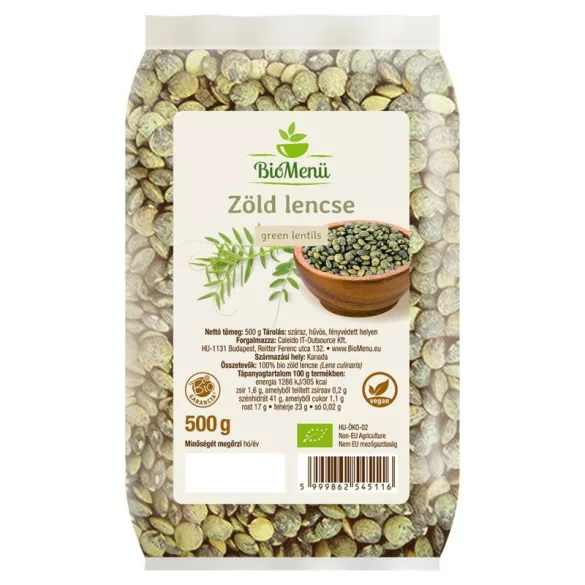 Biomenü bio zöld lencse 500 g