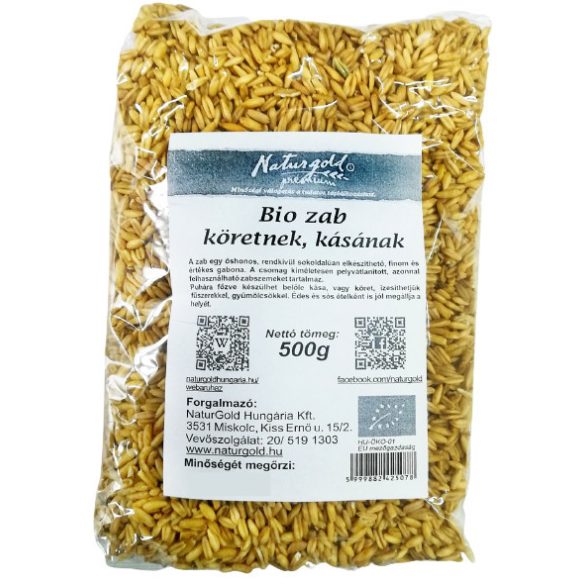 Naturgold bio zab köretnek, kásának, hántolt 500 g