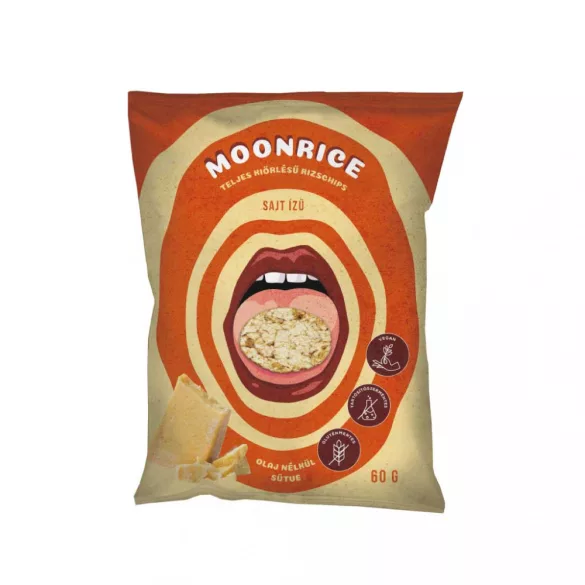Moonrice rizs chips sajt ízű 60 g - bio és refomélelmiszer