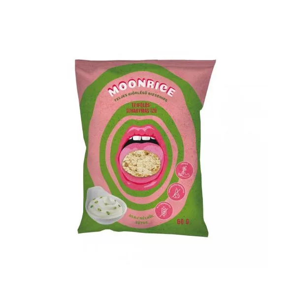 Moonrice rizs chips hagymás-tejfölös ízű 60 g - bio és refomélelmiszer