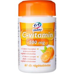 1x1 vitaday rágótabletta c-vitamin 500mg 60db - bio és vegán étrendkiegészítők