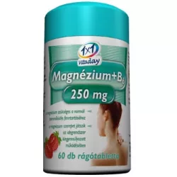 1x1 vitaday rágótabletta mg 250mg + b6 eper 45db - bio és vegán étrendkiegészítők